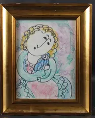 Mother and baby by Dora Holzhandler, mixed media, sold Oct 2025