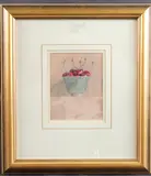 Cherries in a bowl by Sue Read, watercolour, sold Oct 2025