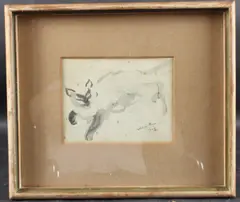 Siamese cat by Cathleen Sabine Mann, 1949, ink and wash, sold Oct 2025