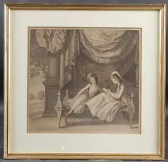AFTER DIANA BEAUCLERK The Daughters of Lady Diana Beauclerk by Francesco Bartolozzi, etching, sold Oct 2025