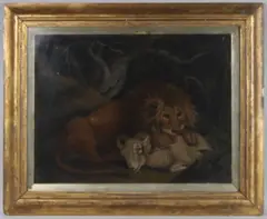 A George III Sand Picture by Benjamin Zobel, oil, sold Oct 2025