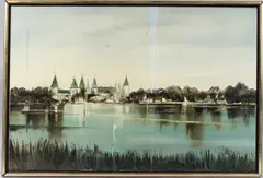 Chateau Dompierre by Kit Barker, oil on canvas, offered Aug 2025