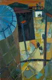 Oil Tanks, Barry Docks by Raymond Martinez, Oil Tanks, Barry Docks' on Martin Tinney Gallery label, signed, offered Apr 2024