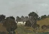 Talwrn, Anglesey by Tom Gerrard, oil on panel, sold Apr 2024