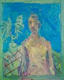 Topless Self Portrait by Meirion Ginsberg, 2010, oil on canvas, sold Apr 2024