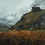 Clogwyn y Barcut, Drws-y-Coed by David Grosvenor, oil on canvas, sold Apr 2024