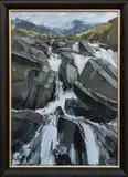 Afon Ogwen, Cwm Idwal by Matthew Snowden, acrylic on canvas, sold Apr 2024