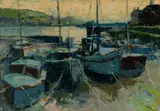 the gap by Hywel Harries, oil on board, sold Apr 2024