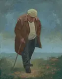 Untitled by Aneurin Jones, oil on board, sold Apr 2024