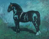 Ebbw by Aneurin Jones, oil on board, sold Apr 2024