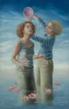 Baptism by Sally Moore, oil on panel, offered Apr 2024