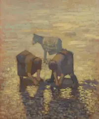 Untitled by Aneurin Jones, oil on board, sold Apr 2024