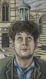 Portrait by Sally Moore, oil on panel, offered Apr 2024