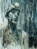 Miner 1 by Carl Melegari, oil on canvas, sold Apr 2024
