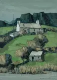 Tan-y-Castell and Cowshed by Wilf Roberts, 2010, oil on panel, sold Apr 2024