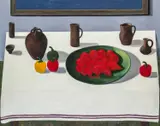 Red Fruits by Charles Burton, oil on canvas, sold Apr 2024