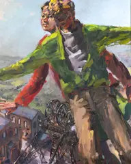 The Pioneers by Kevin Sinnott, oil on linen, sold Apr 2024