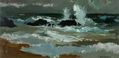 Storm, Port Eynon No.2 by Donald McIntyre, acrylic, sold Apr 2024