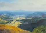 Early Evening Near Valreas by Gareth Thomas, watercolour, sold Apr 2024