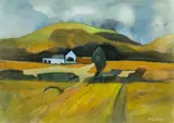 Approaching Rain by John Elwyn, gouache on paper, sold Apr 2024