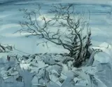 Hawthorn, Garn Goch by Megan Jones, watercolor, sold Apr 2024