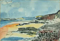 Amroth Bay by Arthur Giardelli, 1956, watercolour, sold Apr 2024