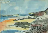 Amroth Bay by Arthur Giardelli, 1956, watercolour, sold Apr 2024