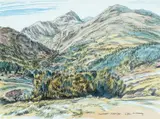 Snowdon by Edgar Holloway, watercolour and pencil, sold Apr 2024