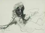 Nude by Ceri Richards, ink and wash, sold Apr 2024