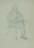 Portrait of Evan Charlton by Felicity Charlton, pencil, sold Apr 2024