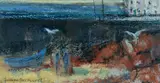 Two Seagulls by Gwilym Prichard, pastel, sold Apr 2024
