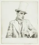 The Grey Topper, 1937 by Edgar Holloway, etching, sold Apr 2024