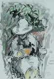 'Phyllis Reading in the by Will Roberts, 1998, ink and pastel on paper, offered Apr 2024