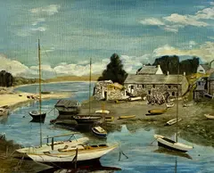 Untitled by W. E. Greenwood, oil on board, sold Apr 2024