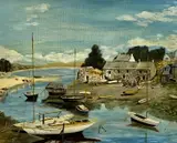 Untitled by W. E. Greenwood, oil on board, sold Apr 2024