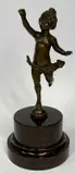 19th century, on polished marble pedestal, 14cms (h) by Small Bronze Figure Of Dancing Child, BRONZE, sold Apr 2024