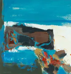 oil on board - Edge Blue, signed in pencil, 30 x 40cm Provenance: by Tom Nash, oil on board, sold Apr 2024