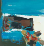 oil on board - Edge Blue, signed in pencil, 30 x 40cm Provenance: by Tom Nash, oil on board, sold Apr 2024