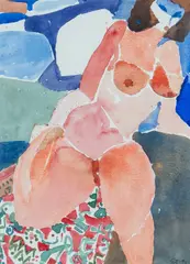 Untitled by Ewart Johns, watercolour, sold Apr 2024