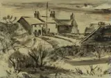 Anglesey Cottages by Karel Lek, watercolour, sold Apr 2024