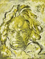 Untitled by Walter Hurz, oil and gouache, sold Mar 2024