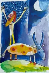 'Variations on by Tony Goble, watercolour and body, sold Mar 2024