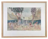 'Christ Healing the by Mary Groom, ink & watercolour, sold Mar 2024