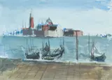 watercolour - San Giorgio Maggiore II, signed and dated '66, titled verso on gallery by Howard Roberts, watercolour, offered Mar 2024