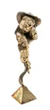 bronze - Cascading Masks, polished sculpture on pyramidal base, signed, by Yves Lohe, bronze, offered Mar 2024