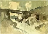Pont y Garth Dyffryn Mymbur 1989 by William Selwyn, watercolour, offered Mar 2024