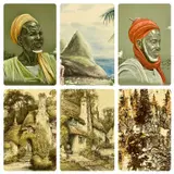 comprising L Gibb, pair of pastel portraits of North African men, by Six Mixed Paintings And Prints, pastel, sold Feb 2024