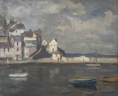 Untitled by Leslie Kent, oil on board, sold Feb 2024