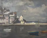 Untitled by Leslie Kent, oil on board, sold Feb 2024