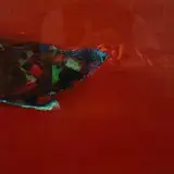 Red background by Tom Nash, gouache, offered Feb 2024